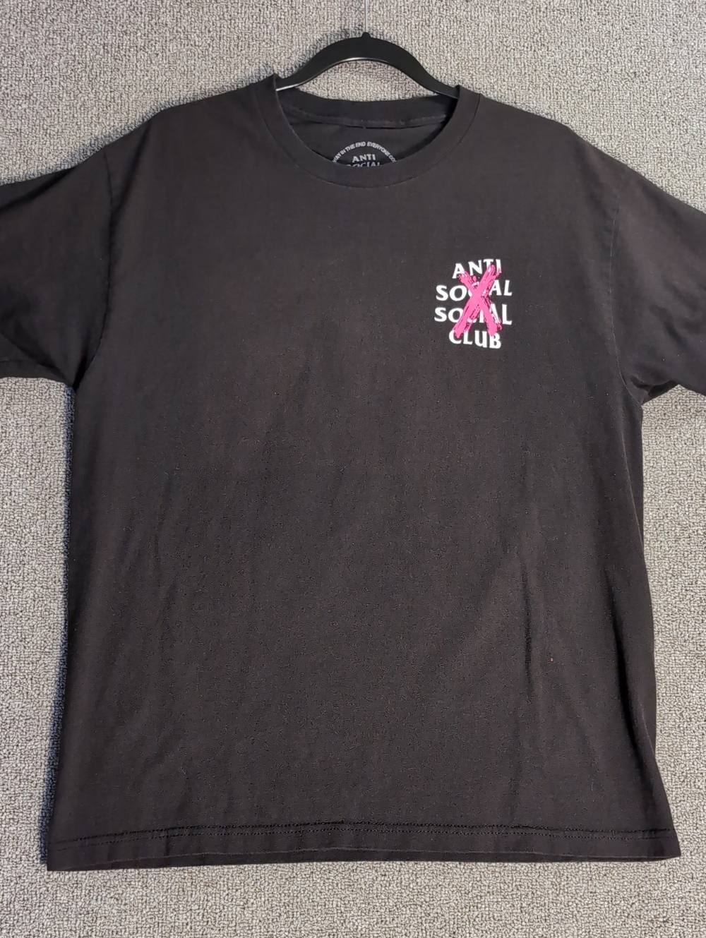 Anti Social Social Club Cancelled T-shirt Size Large Black/Pink - Picture 2 of 6
